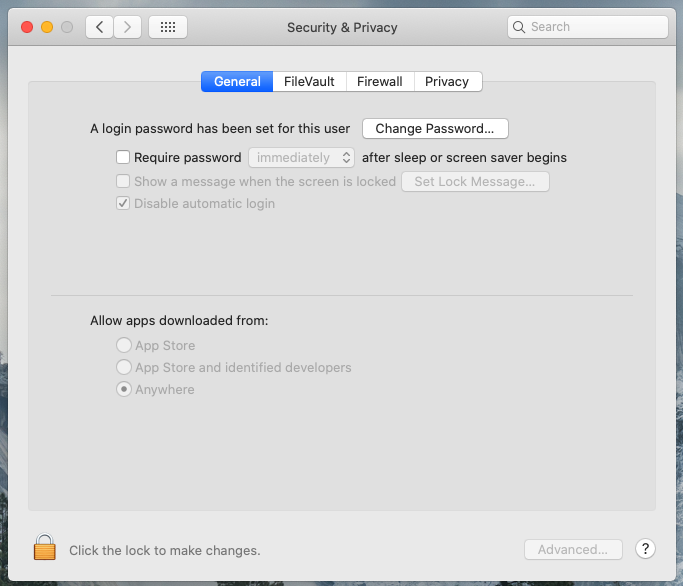 Allow software installation from anywhere in OSX.