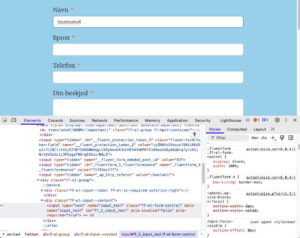 Development Console showing Elements in Brave browser