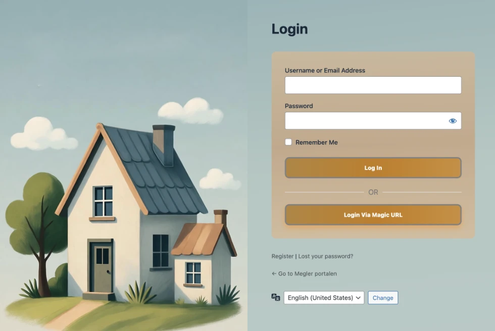 Fluent Auth Security plugin styled login and register screen