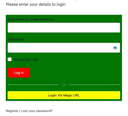 Fluent Auth CSS styled login form