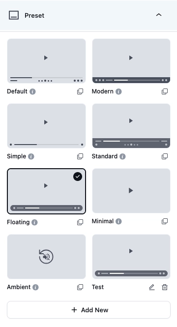 FluentPlayer video Pro version create your custom preset skin