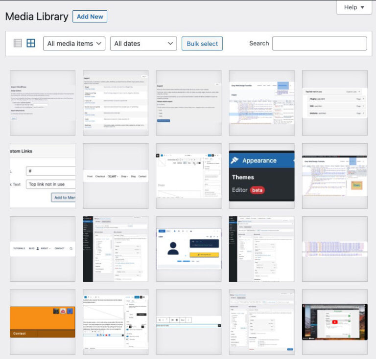 Media Library Grid Mode WordPress