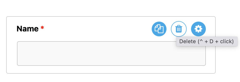 Ninja Forms WordPress plugin. Contact Me - Form Fields. Hover over field and hover over icon and click trash can to delete field.