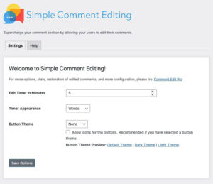 Simple Comment Editing WordPress plugin