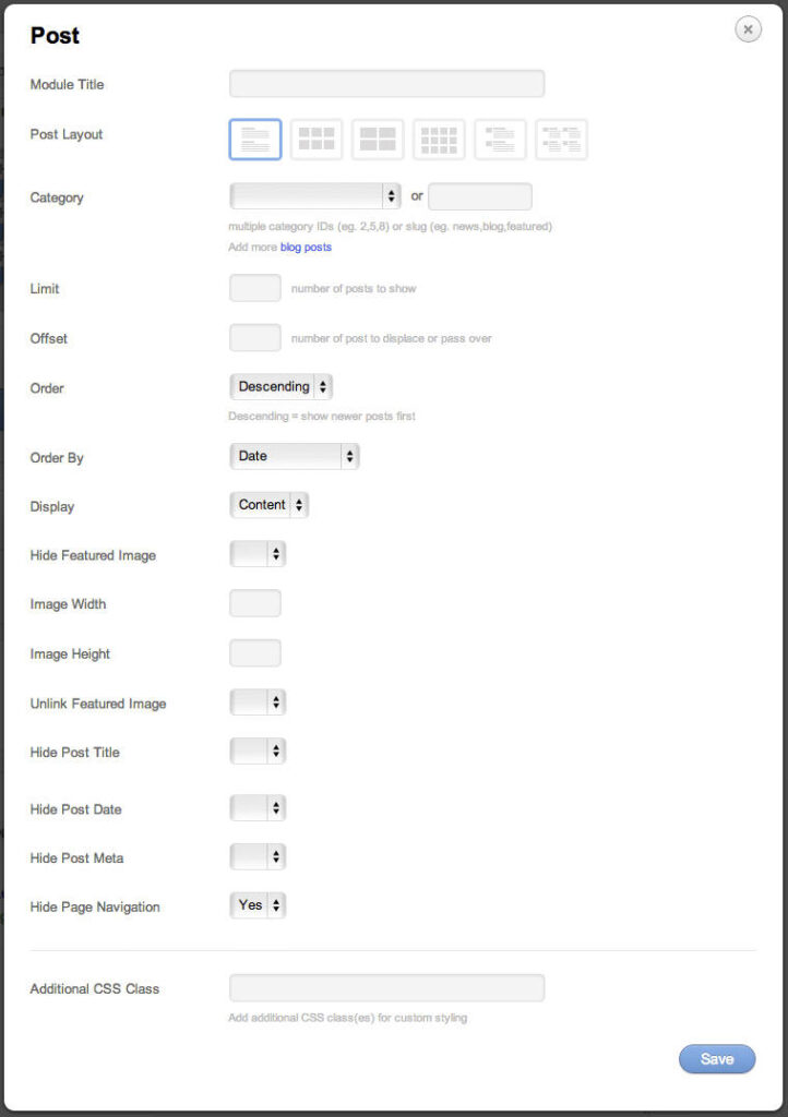 Themify Builder Post Options 2013.