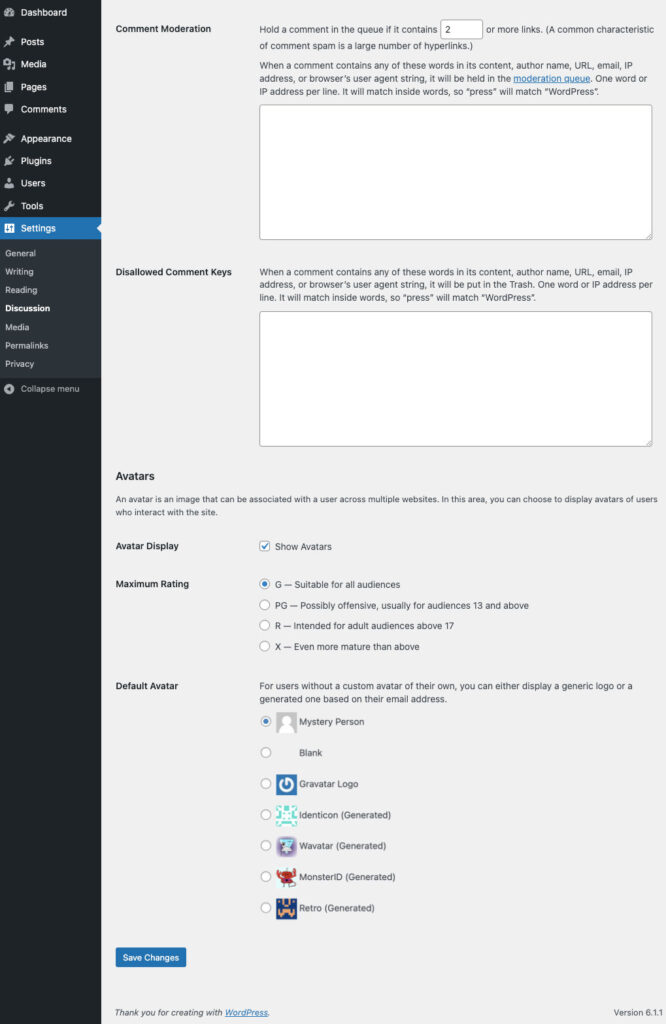 The WordPress Comments / Discussion Settings - Easy Web Design Tutorials