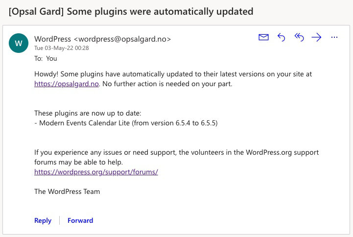 WordPress Some plugins were automatically updated