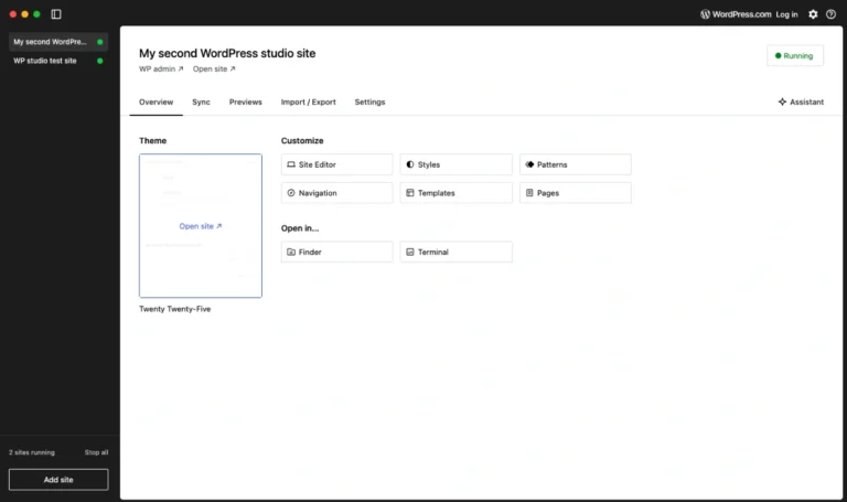WordPress Studio local development